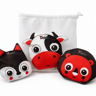 MINI BOLSITA RED CON 3 ANIMALITOS PARA EL AGUA ALTO CONTRASTE