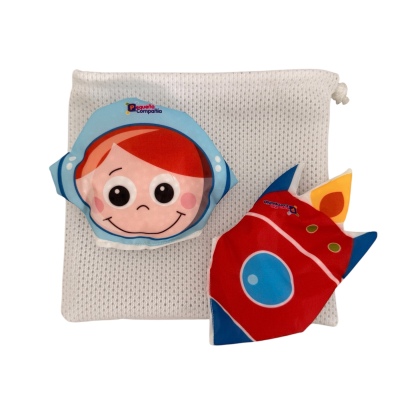 MINI BOLSITA DE RED CON DOS FORMITAS ESPACIALES PARA EL AGUA